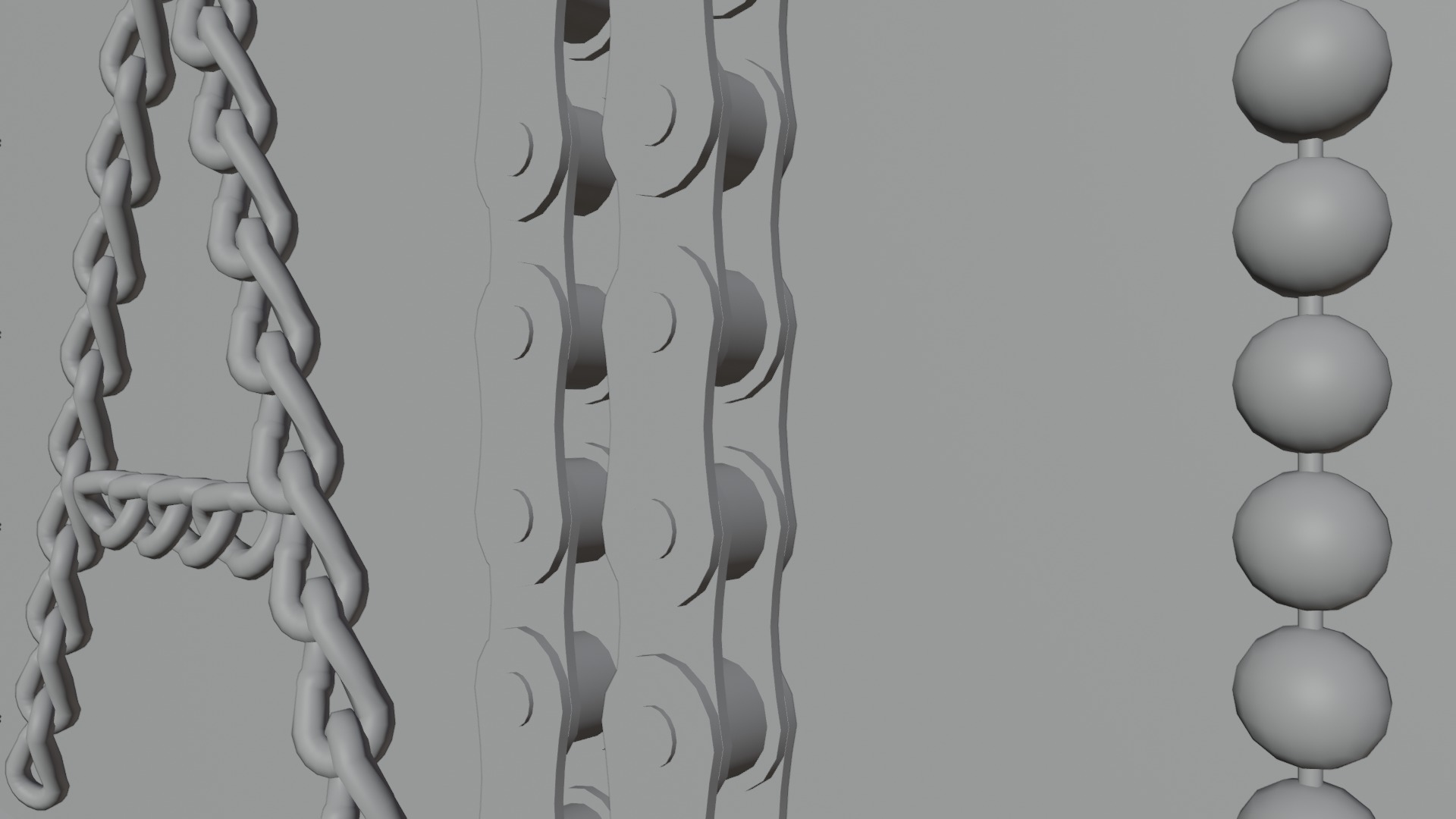 Chain Links - a set of seven different chains links Low-poly 3D model_37