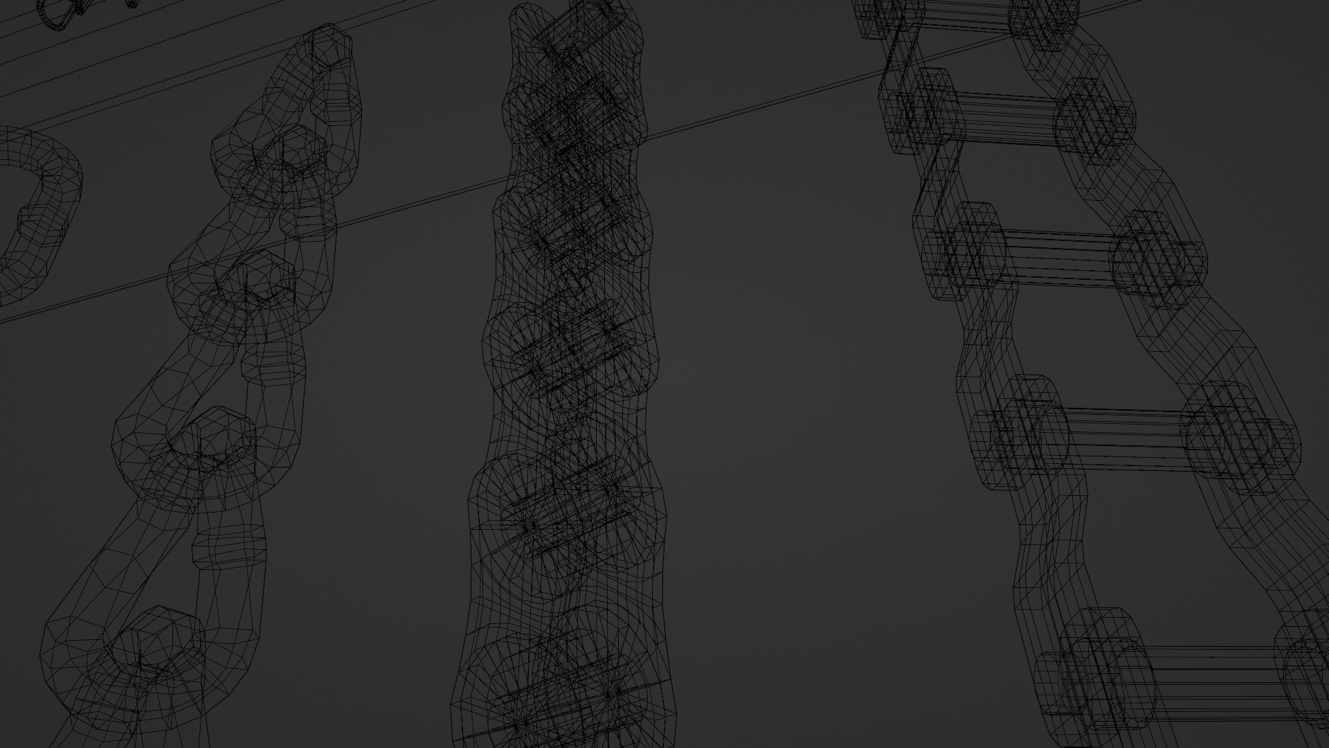 Chain Links - a set of seven different chains links Low-poly 3D model_59