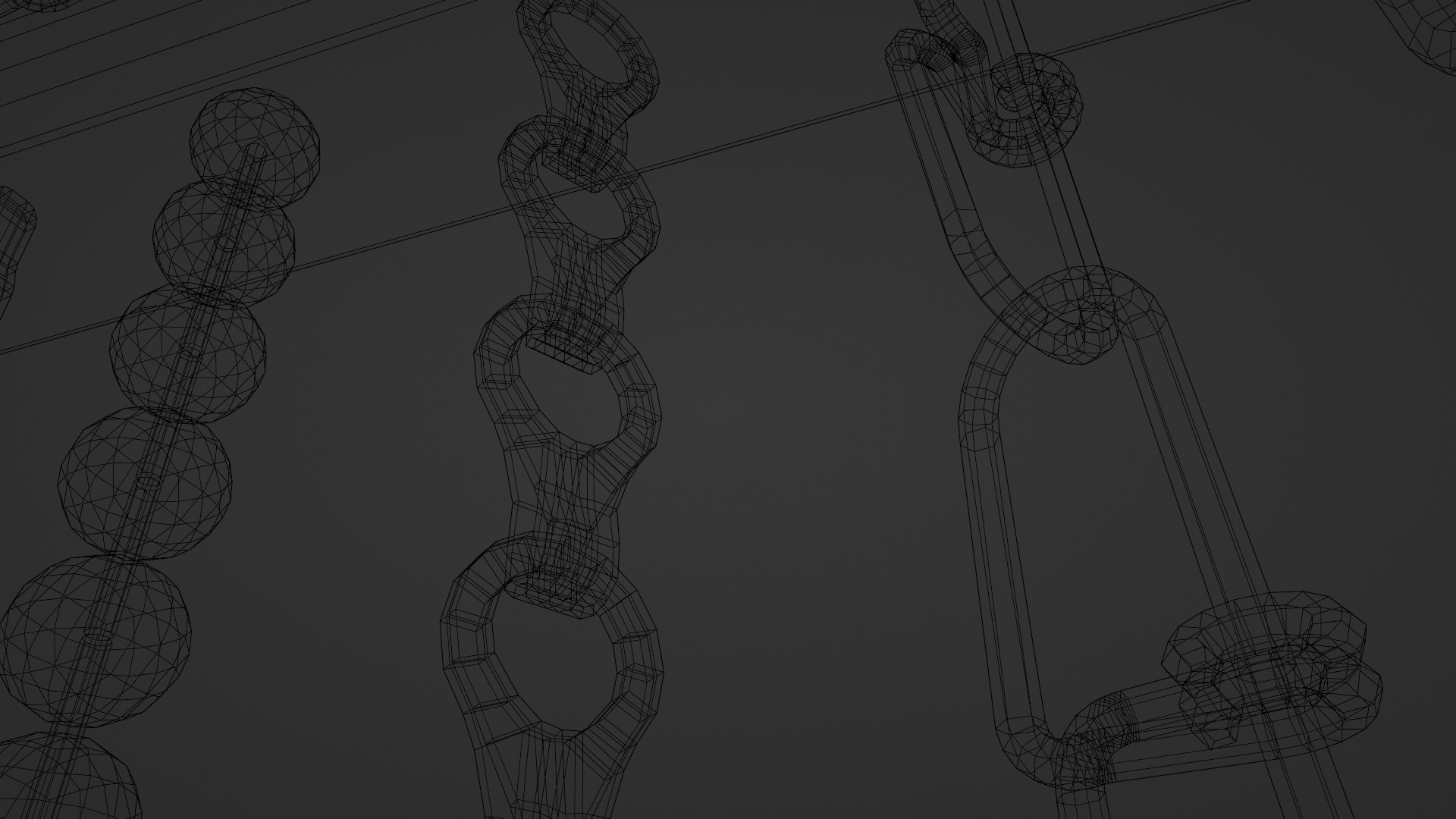 Chain Links - a set of seven different chains links Low-poly 3D model_61