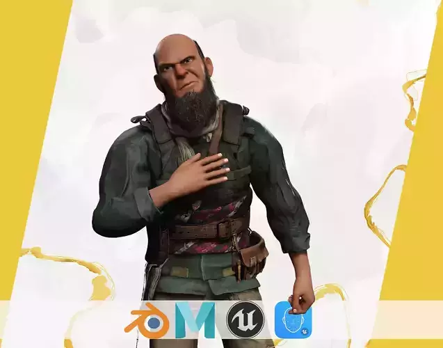 Wildlands Survivalis terrorist 3D model Mercenary Low-poly 3D model