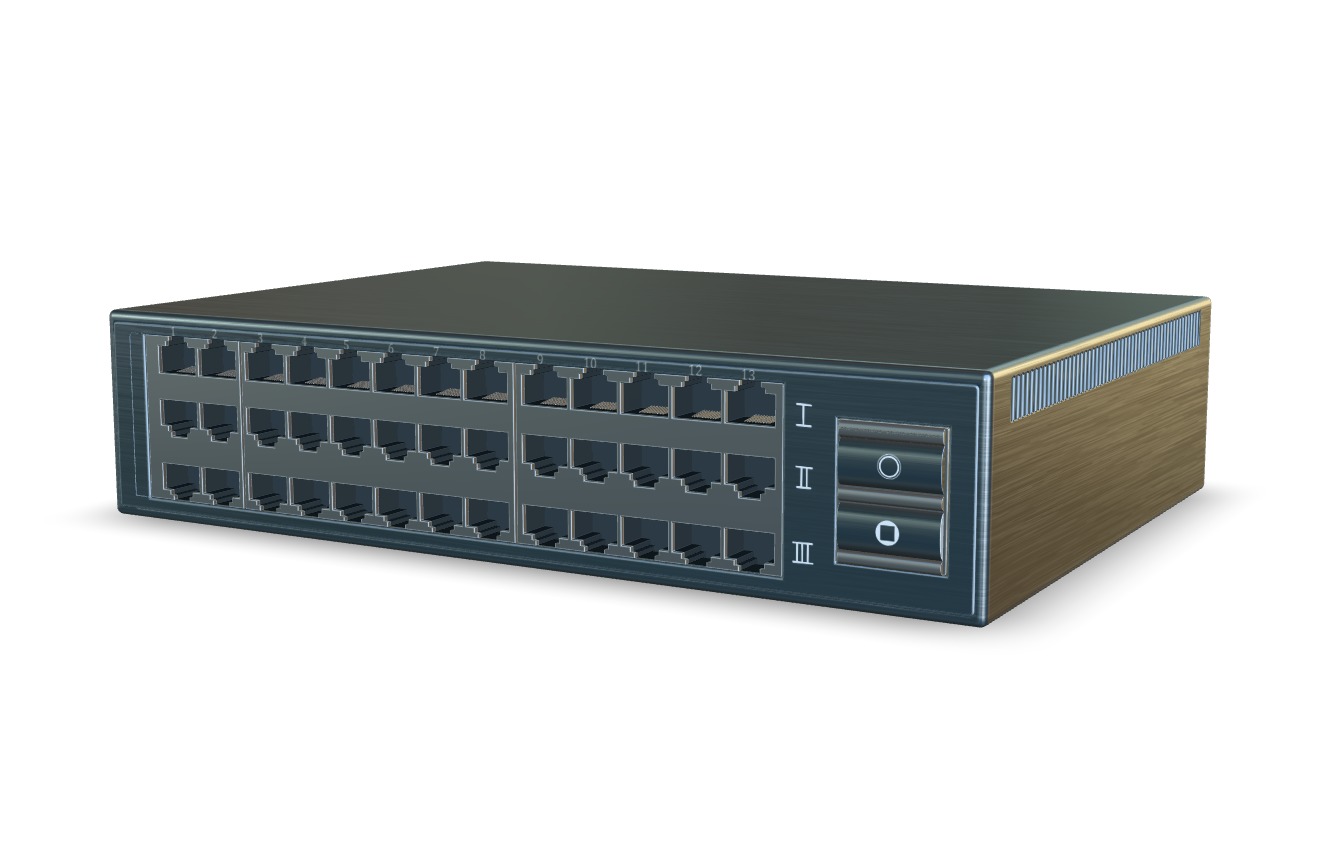 Network Switch Low-poly 3D model_4
