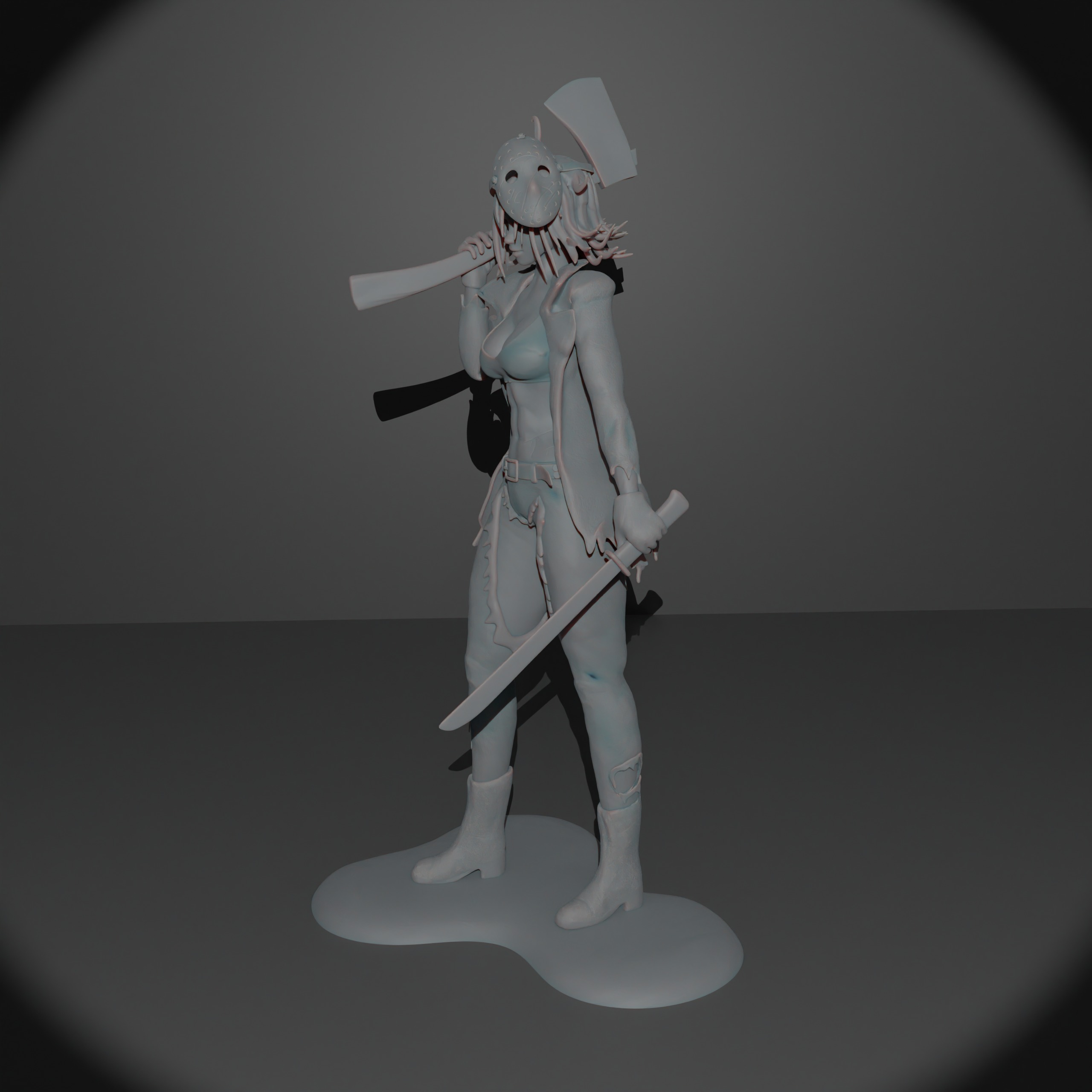 Female Jason Voorhees 3D print model_3