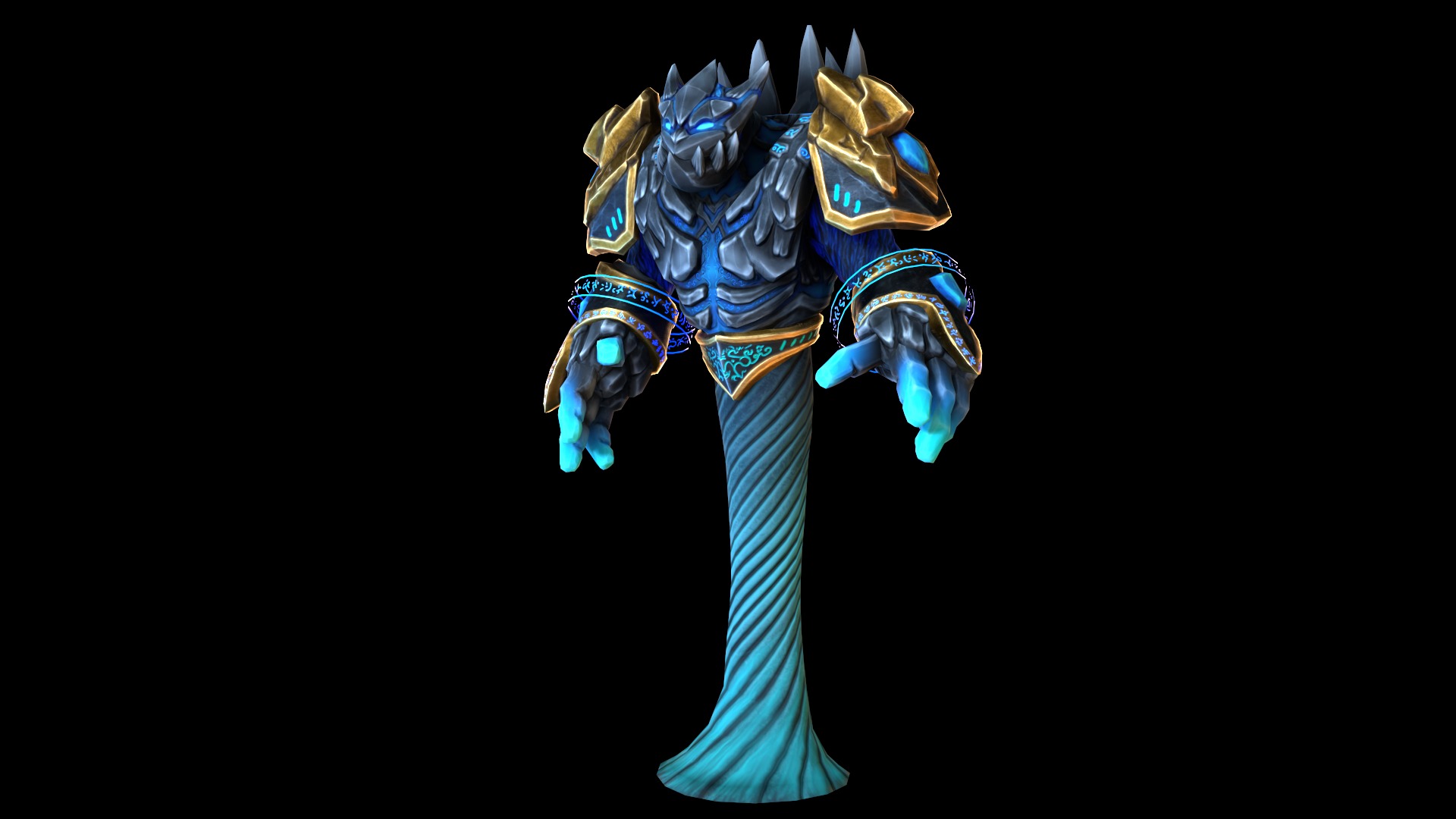 Storm golem Low-poly 3D model_3