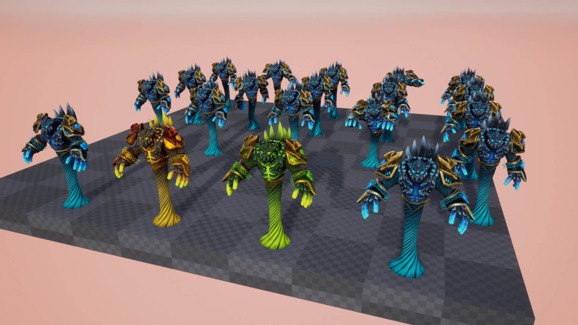 Storm golem Low-poly 3D model_11
