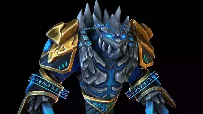 Storm golem Low-poly 3D model