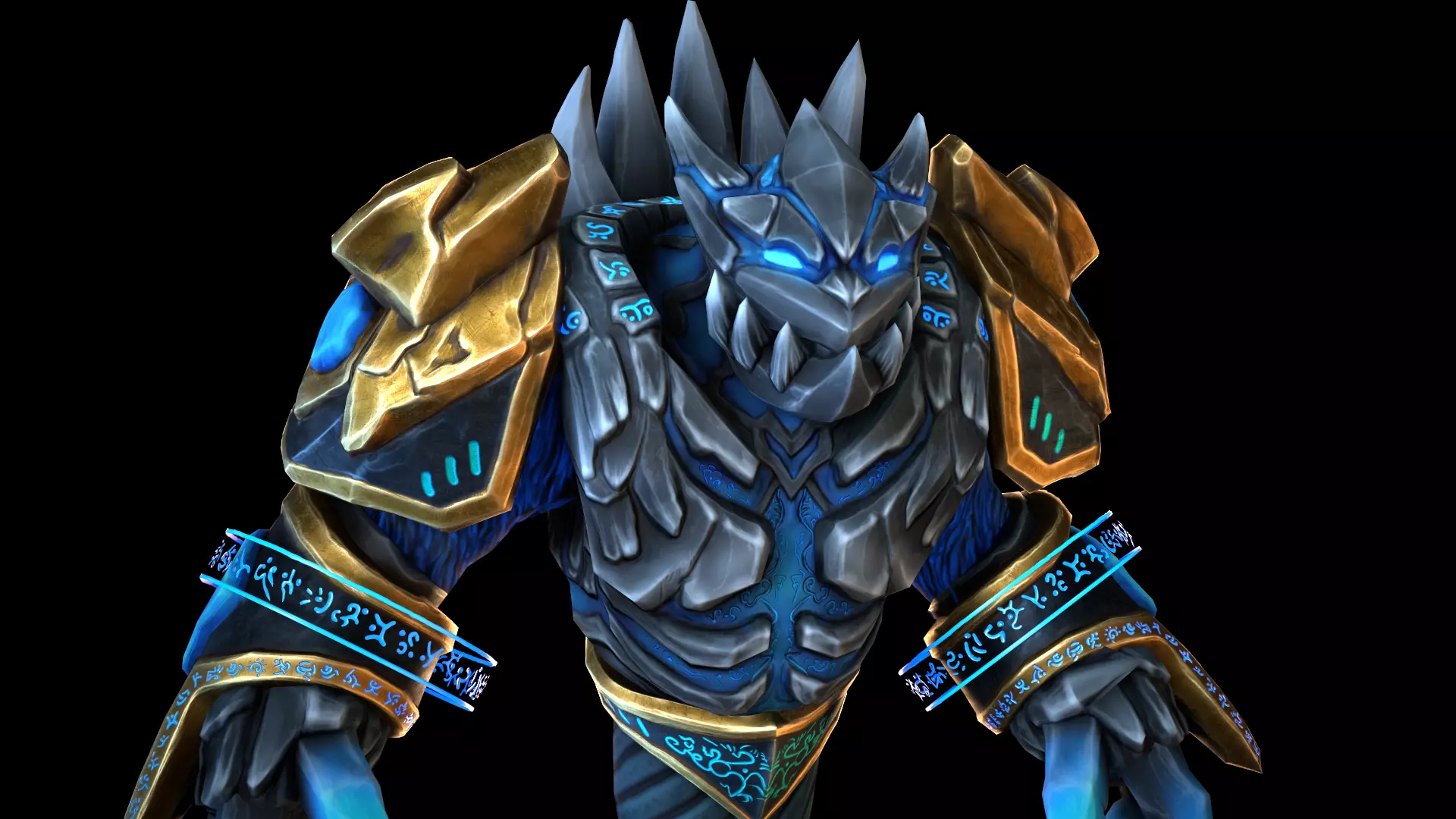 Storm golem Low-poly 3D model_0