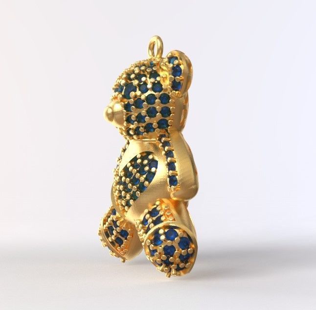 teddy pendant 3D print model_4