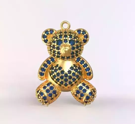 teddy pendant 3D print model
