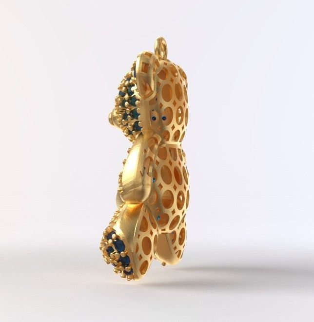 teddy pendant 3D print model_5