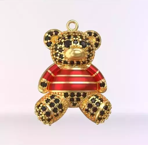 teddy pendant 3D print model teddy pendant 3D print model