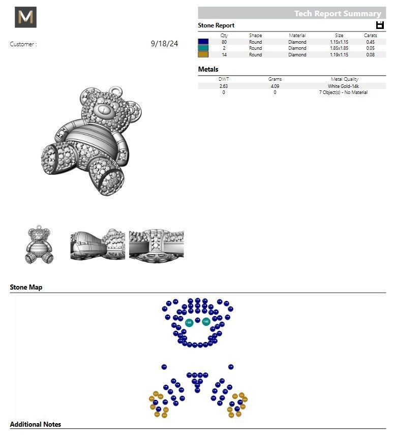 teddy pendant 3D print model_8