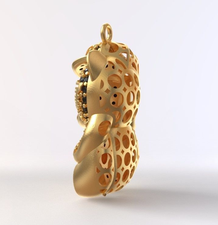 teddy pendant 3D print model_4