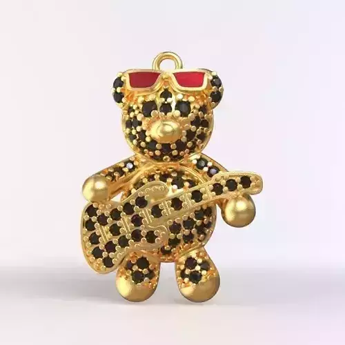 teddy pendant 3D print model