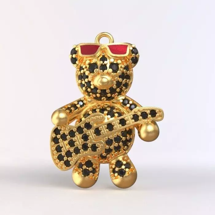 teddy pendant 3D print model_0