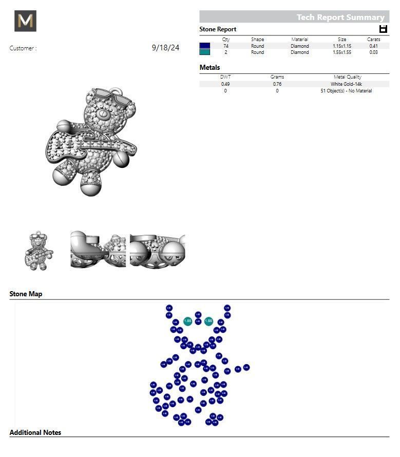 teddy pendant 3D print model_4