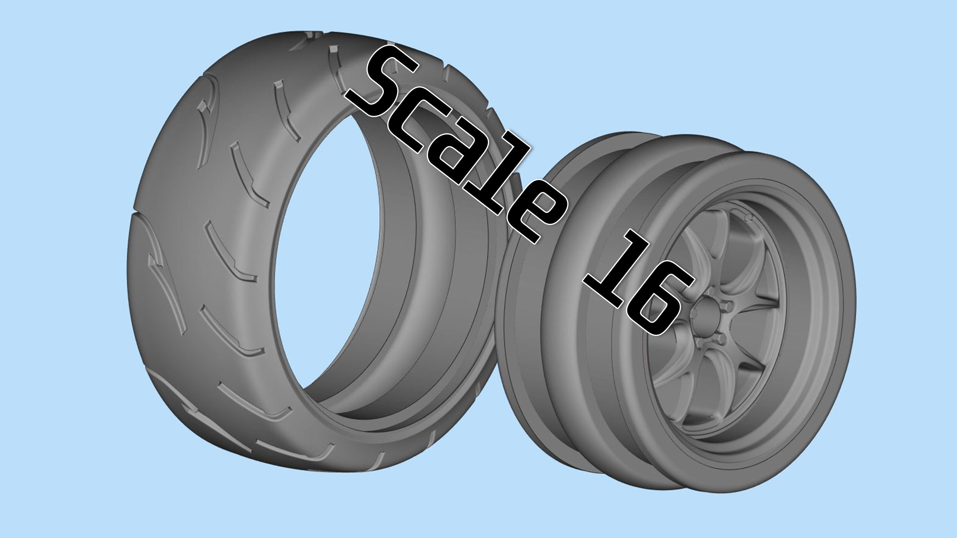 3d printed car parts Tire Rims Wheels set for scale car 3D print model_7