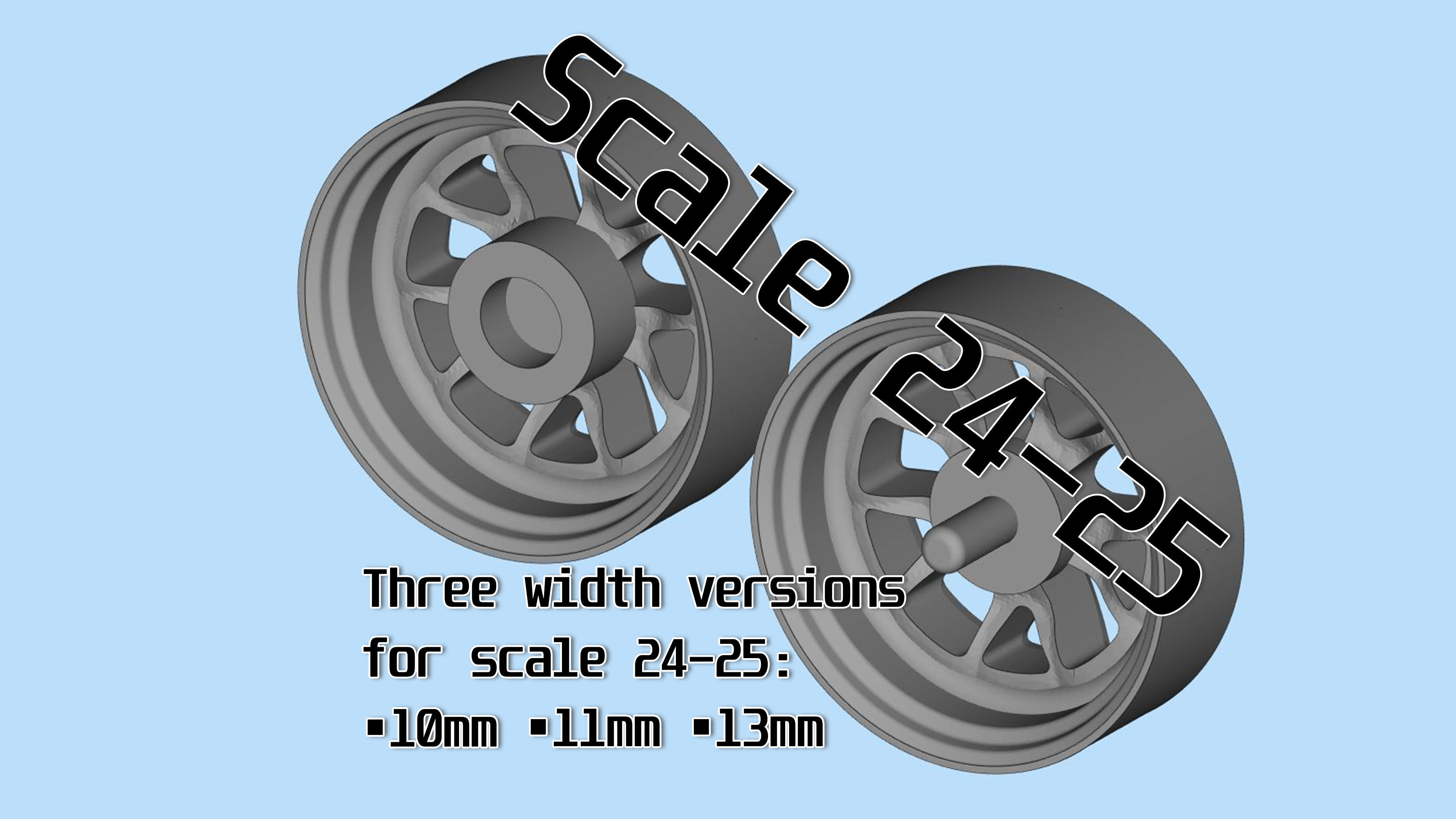 3d printed car parts Tire Rims Wheels set for scale car 3D print model_2