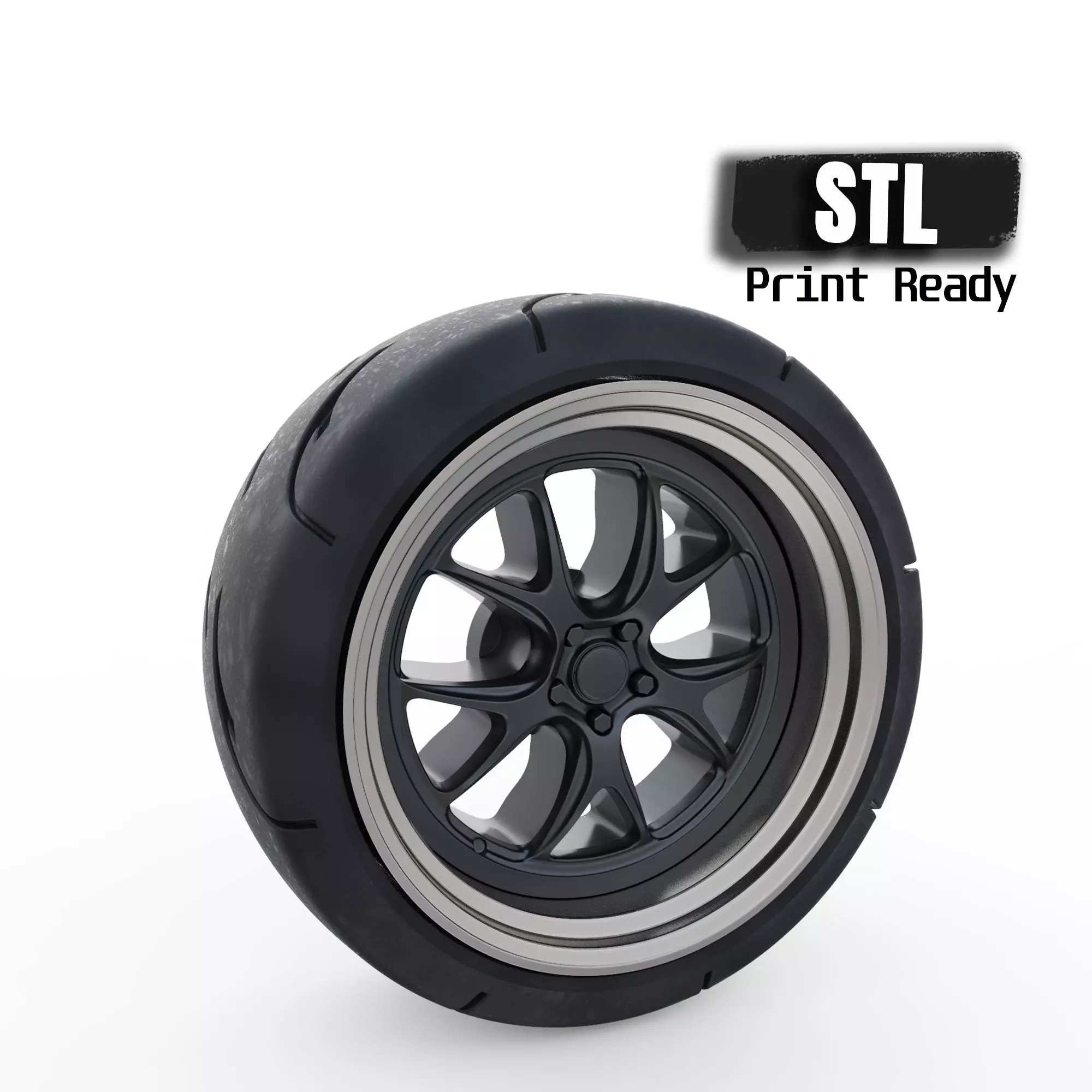 3d printed car parts Tire Rims Wheels set for scale car 3D print model_0
