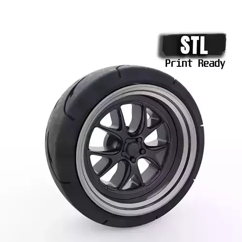 3d printed car parts Tire Rims Wheels set for scale car 3D print model