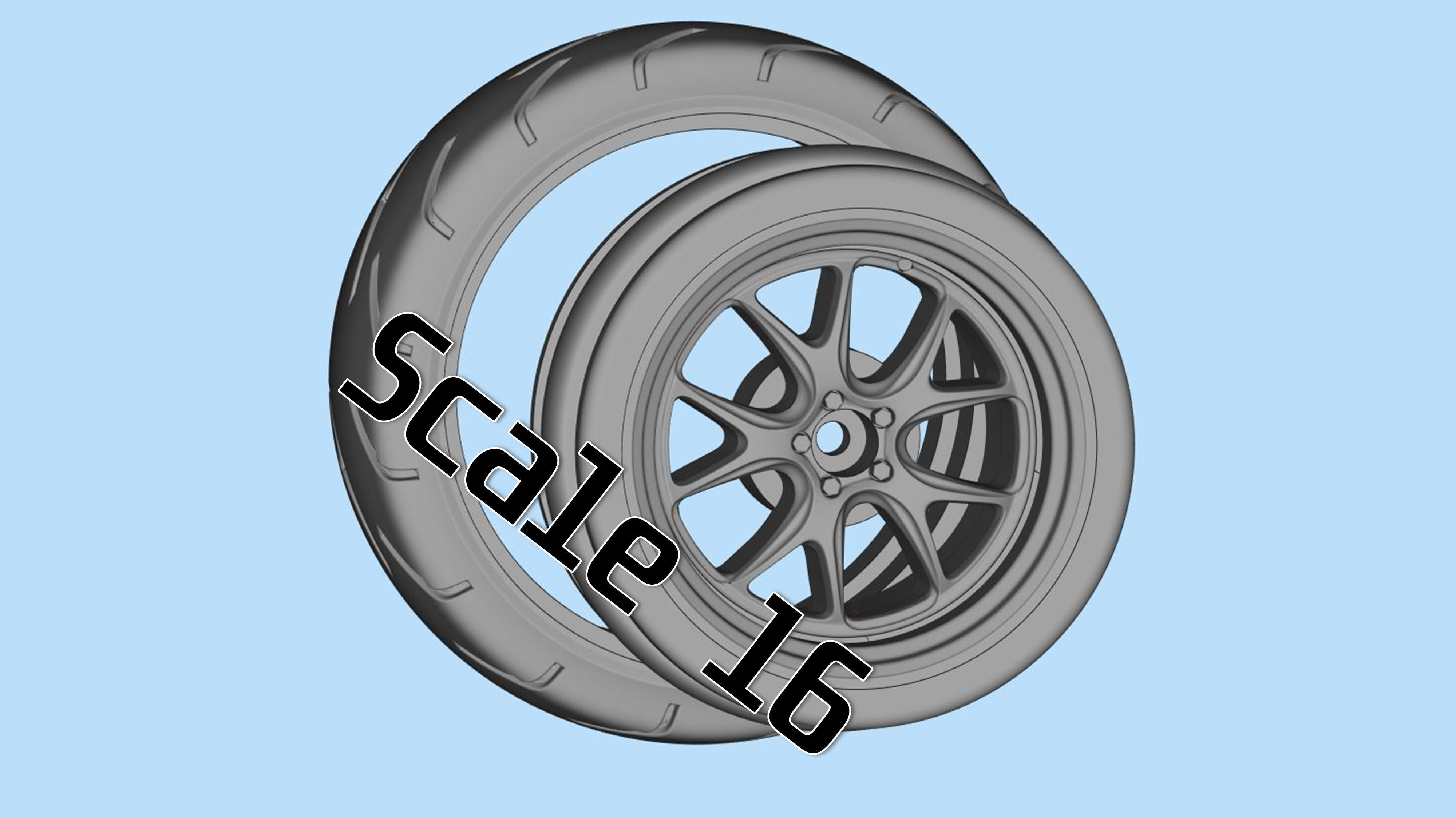 3d printed car parts Tire Rims Wheels set for scale car 3D print model_12