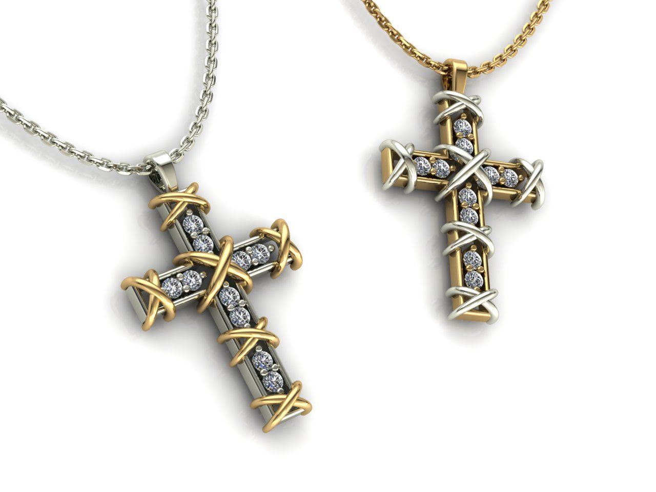 Tiffany Cross Pendant 3D print model_3