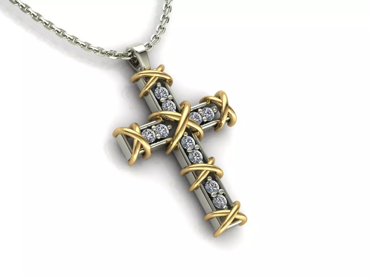 Tiffany Cross Pendant 3D print model_0