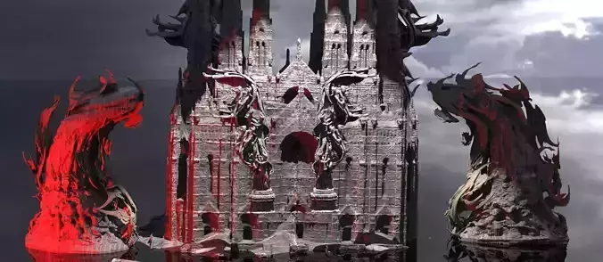 Mistress of evil Vine tree roots mansion Ruins