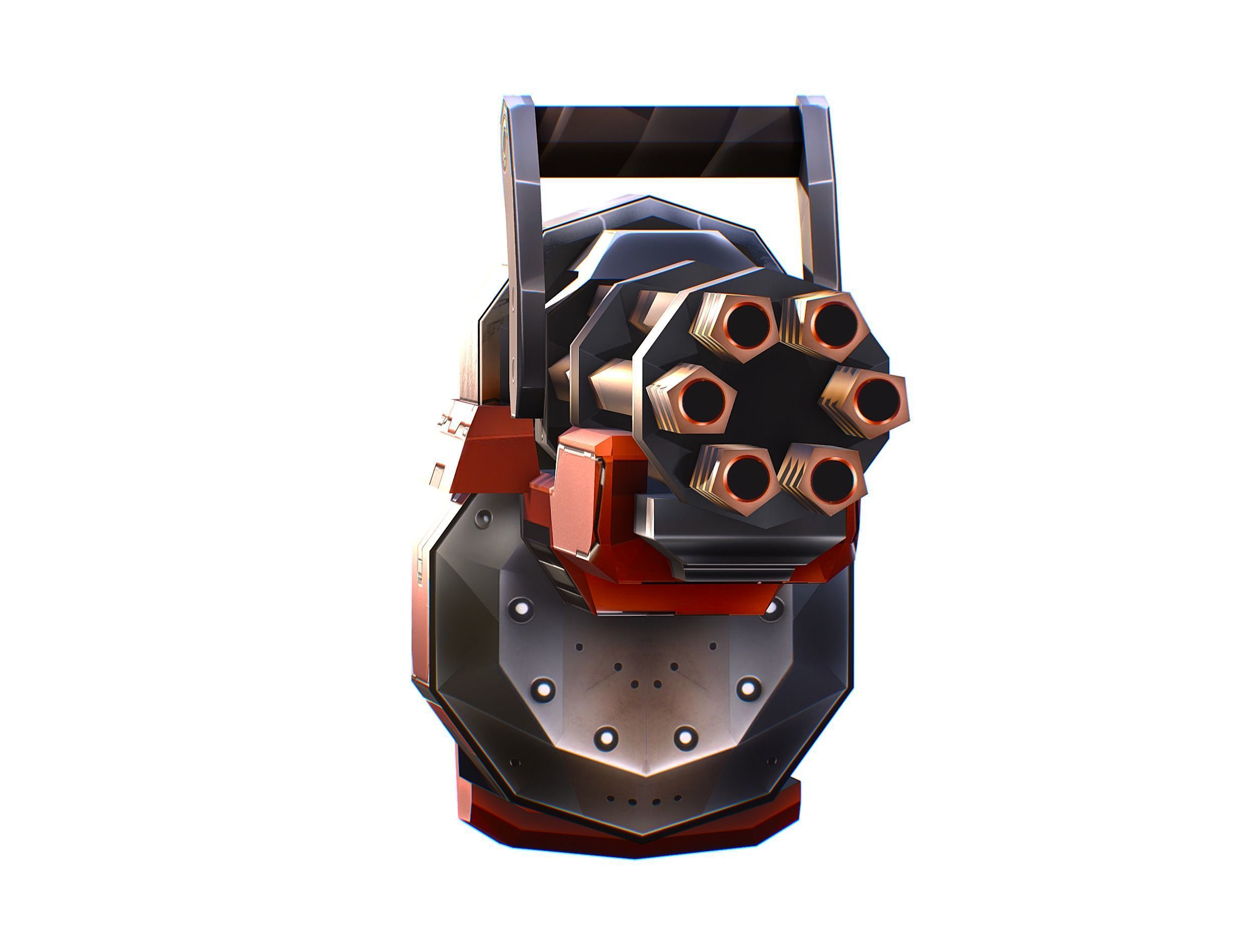 LowPoly Sci-Fi Assault Heavy Machne Gun Low-poly 3D model_3