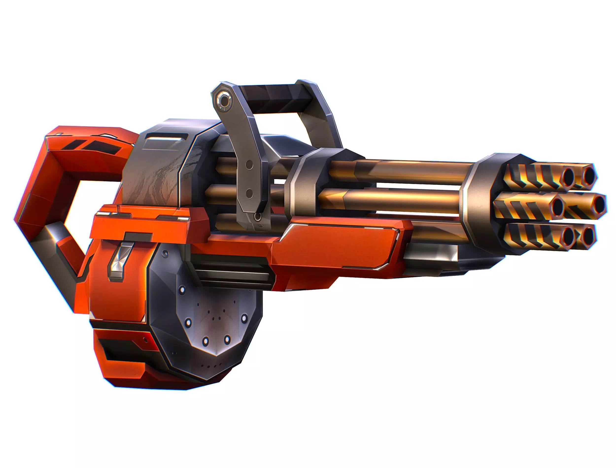 LowPoly Sci-Fi Assault Heavy Machne Gun Low-poly 3D model_0