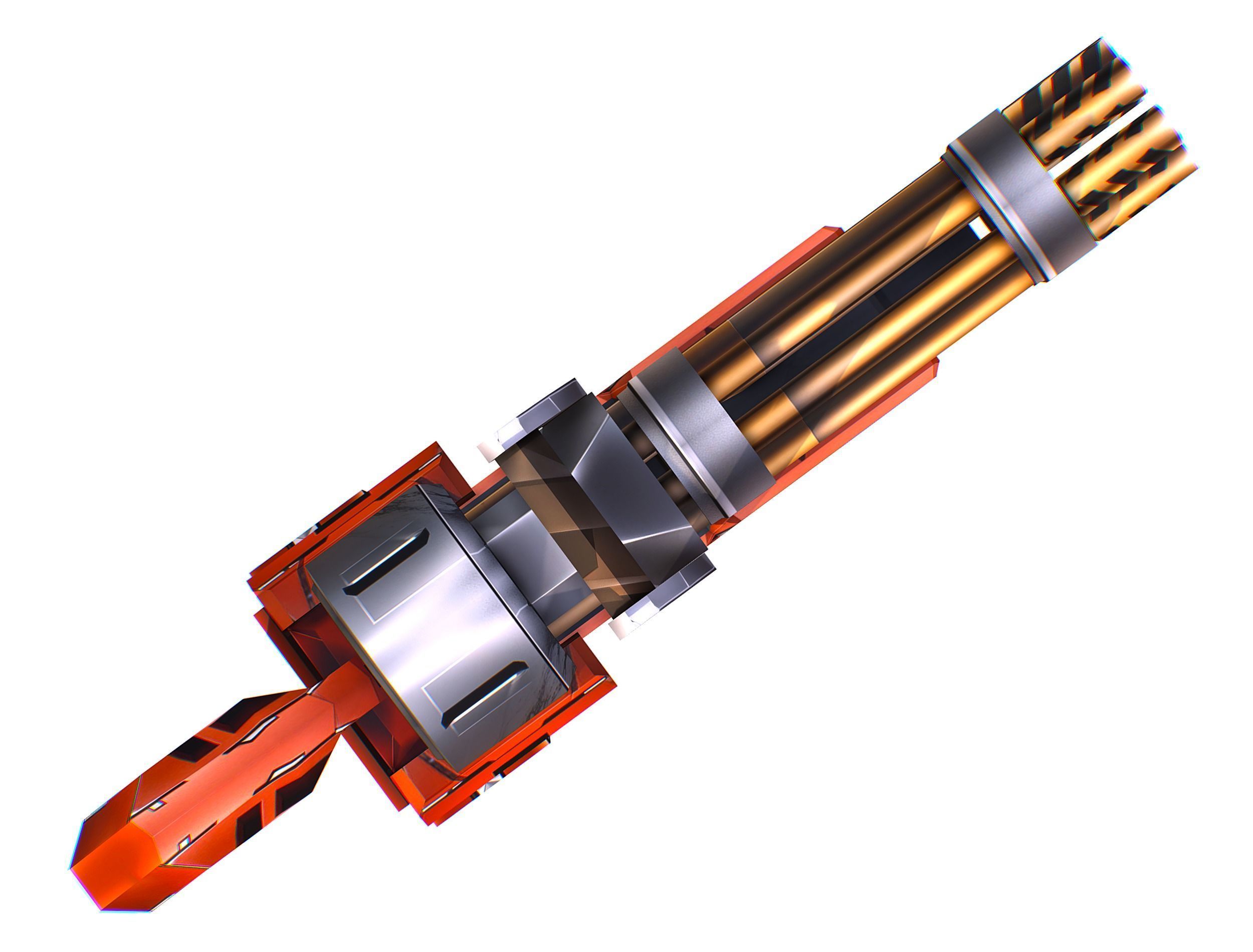 LowPoly Sci-Fi Assault Heavy Machne Gun Low-poly 3D model_27