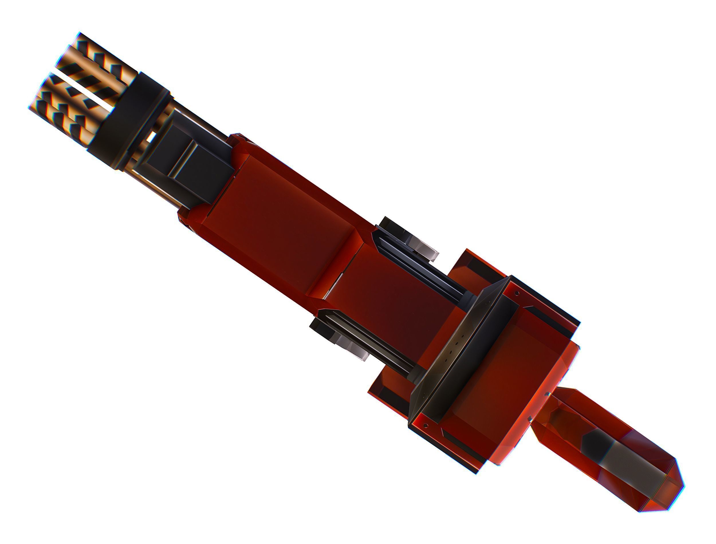 LowPoly Sci-Fi Assault Heavy Machne Gun Low-poly 3D model_28