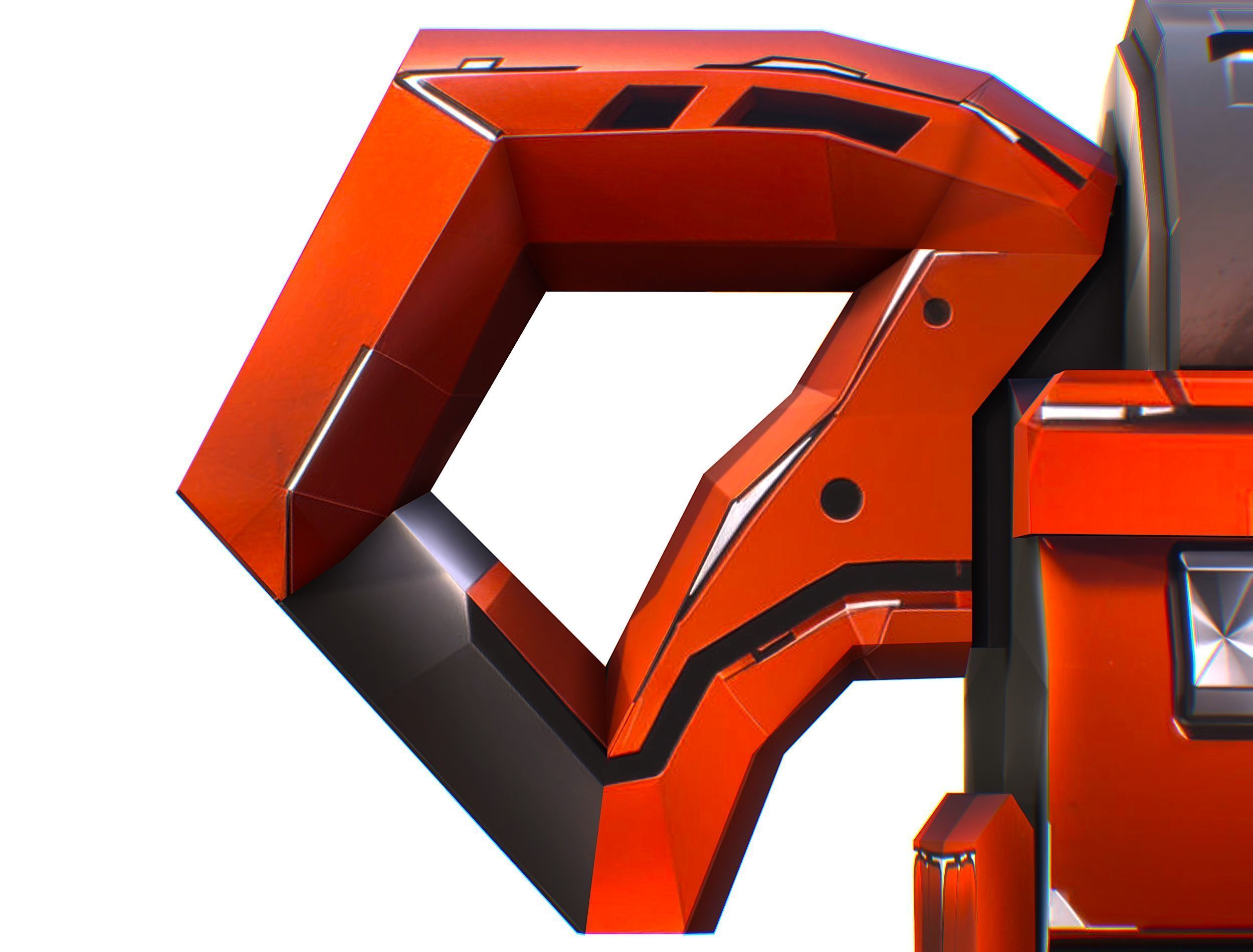 LowPoly Sci-Fi Assault Heavy Machne Gun Low-poly 3D model_26