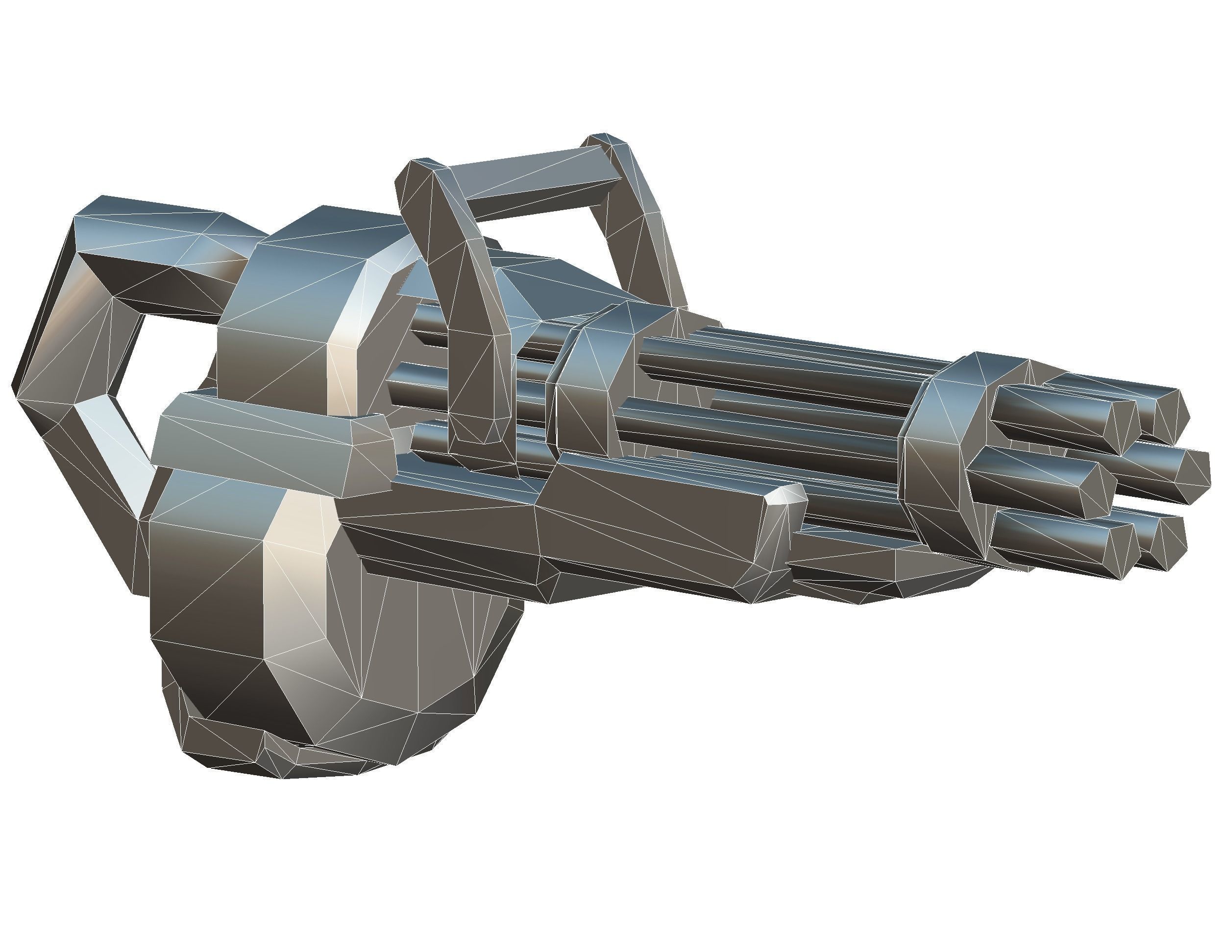 LowPoly Sci-Fi Assault Heavy Machne Gun Low-poly 3D model_30