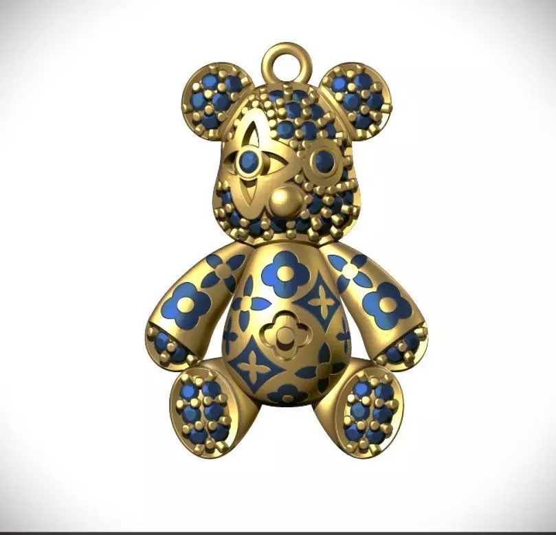 teddy pendant 3D print model_0