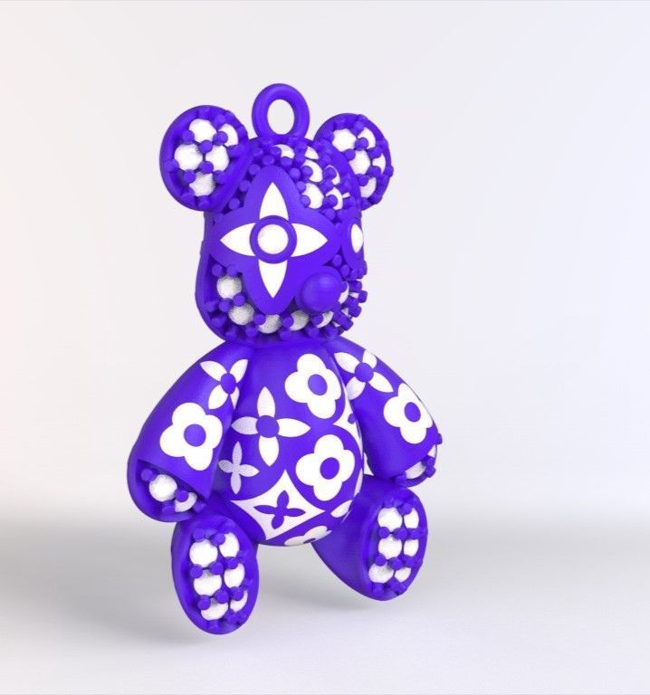 teddy pendant 3D print model_6