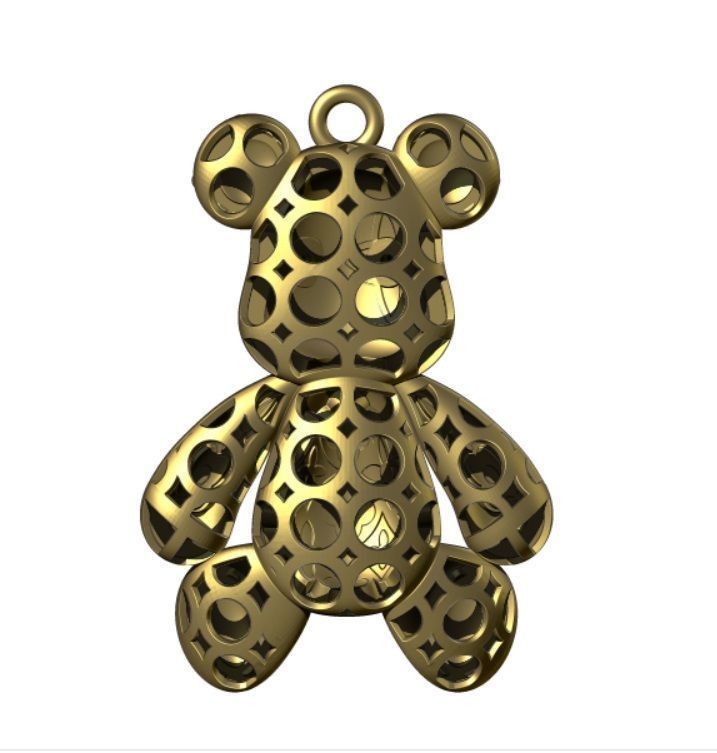 teddy pendant 3D print model_8