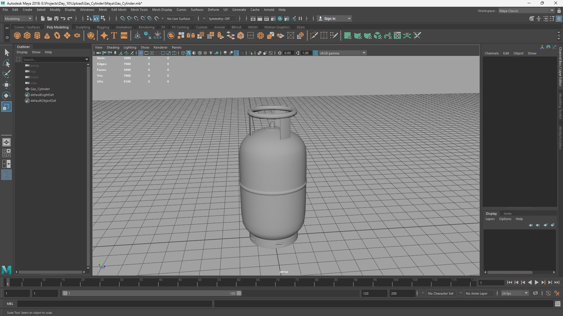 Gas Cylinder Low-poly 3D model_7