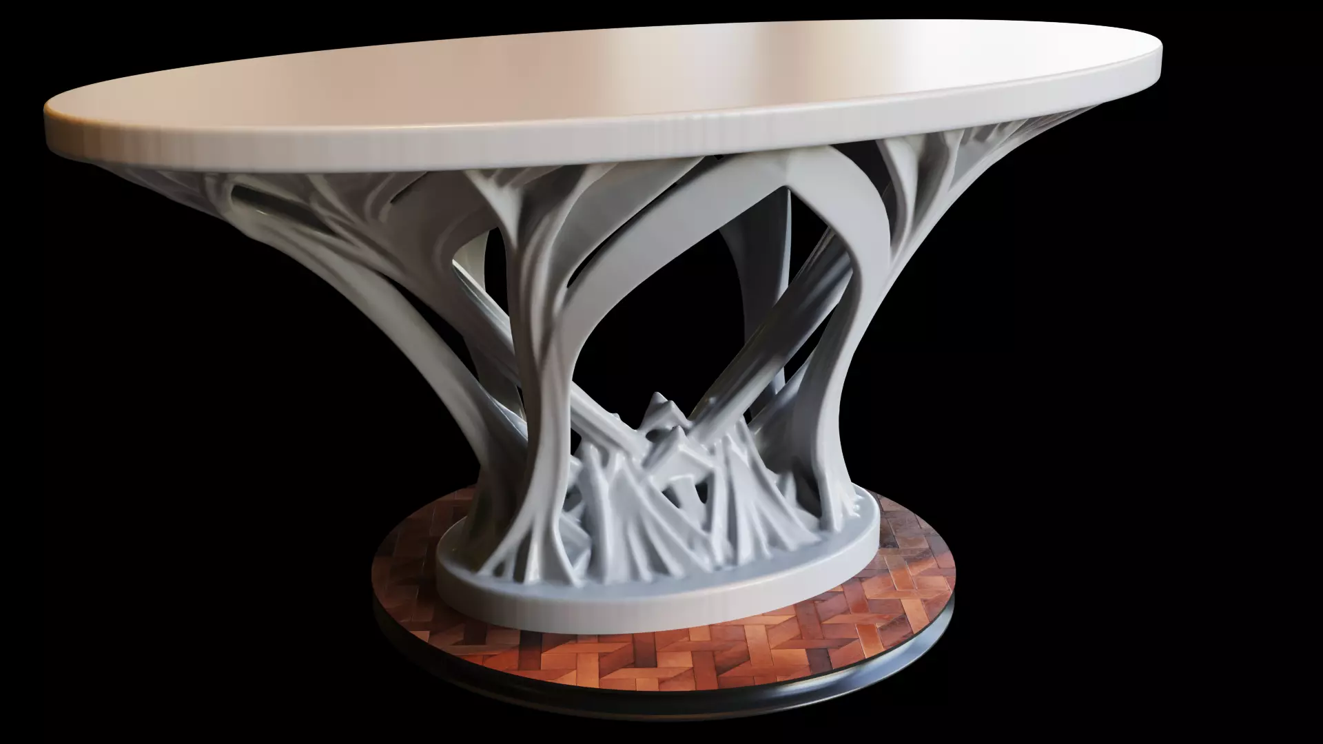 Rings of Power Table - Organic Design  3D print model_0