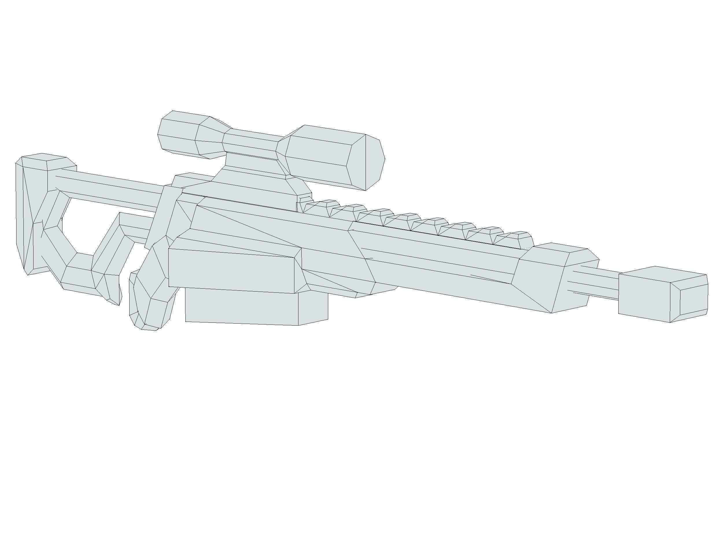 Weapons Set 4 Gun Pistol Assault rifle Sniper rifle machine gun 3D Model Collection_90
