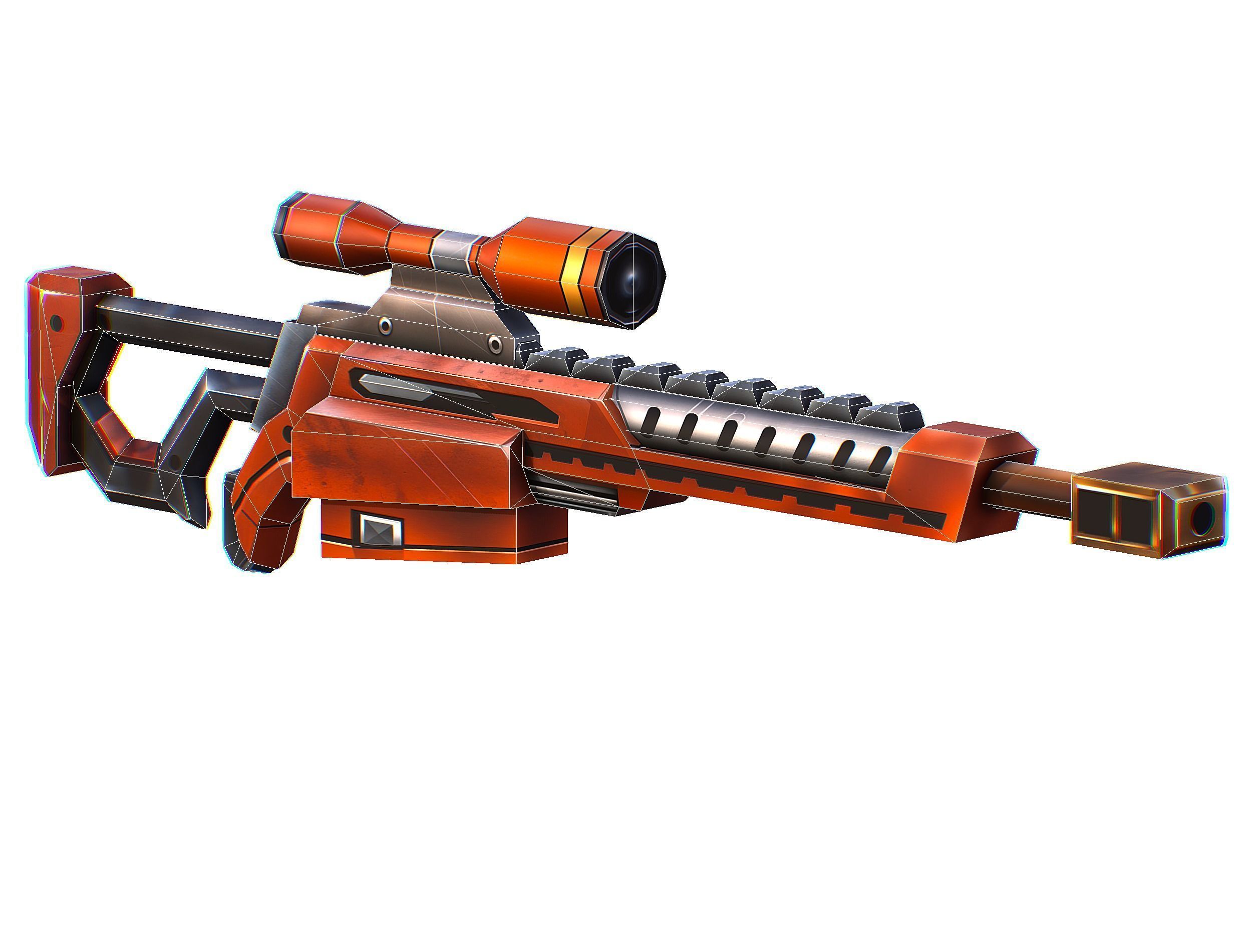 Weapons Set 4 Gun Pistol Assault rifle Sniper rifle machine gun 3D Model Collection_87