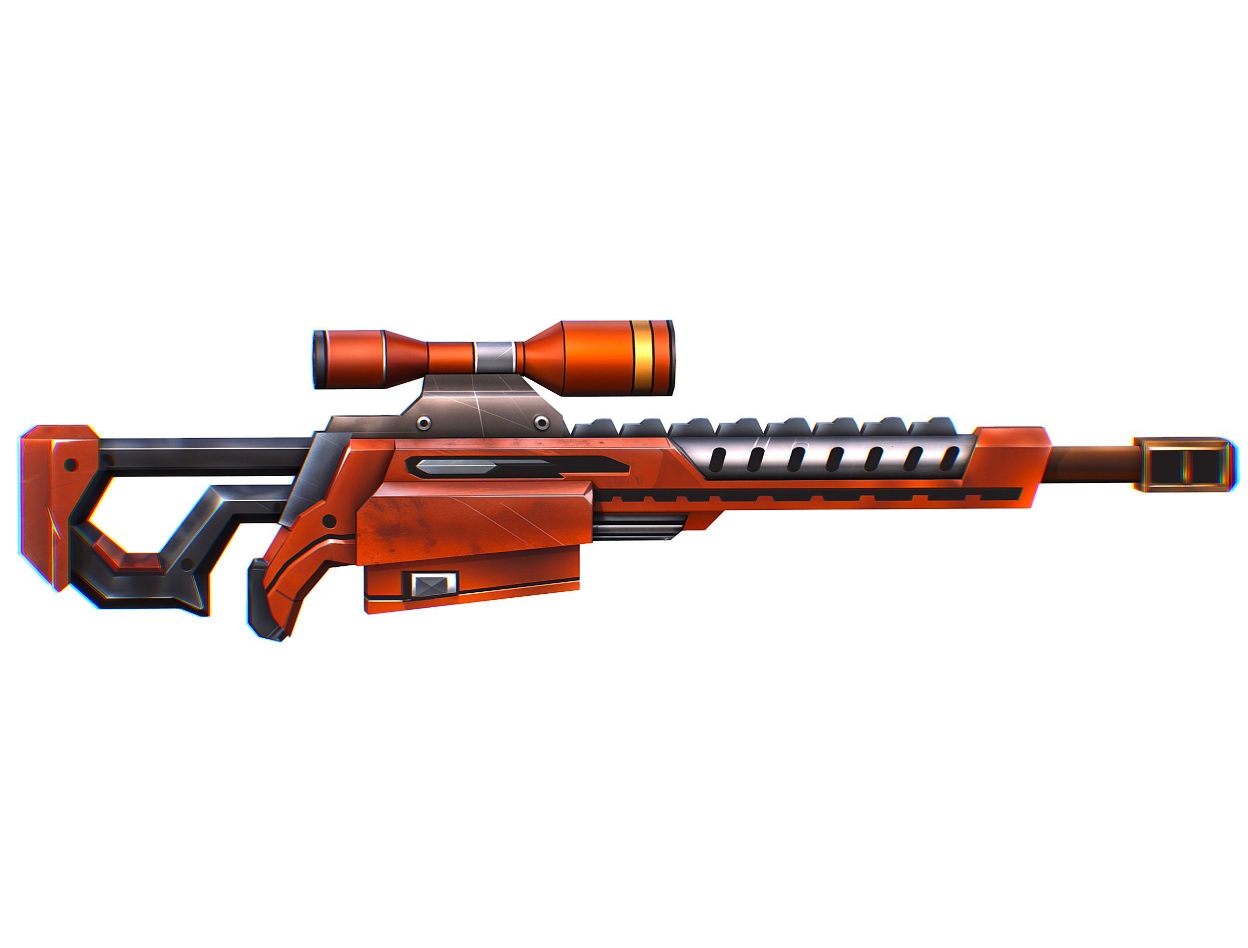 Weapons Set 4 Gun Pistol Assault rifle Sniper rifle machine gun 3D Model Collection_80