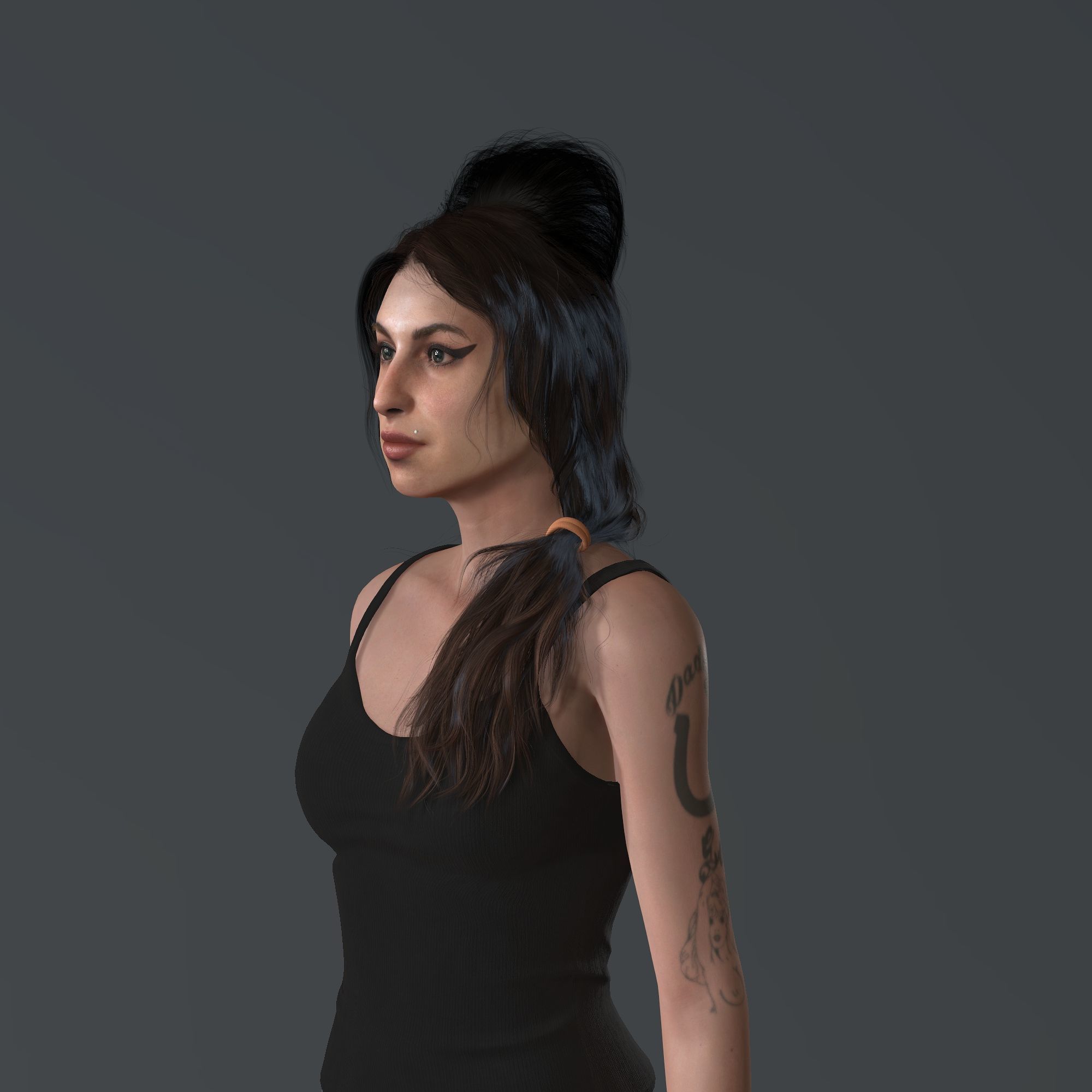 Amy Winehouse 3d model low-poly Low Low-poly 3D model_4