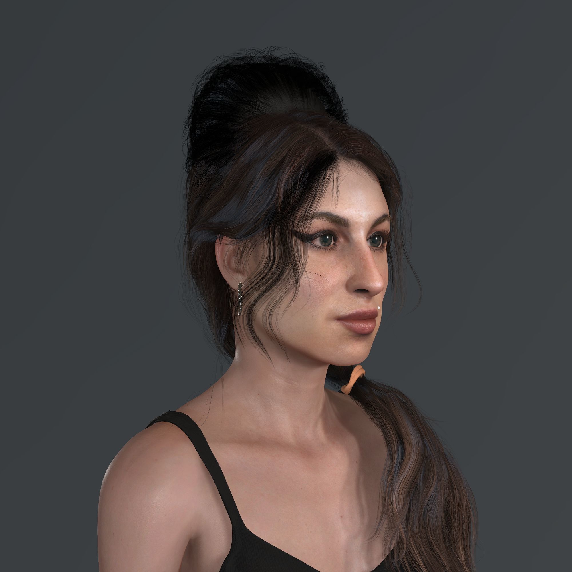 Amy Winehouse 3d model low-poly Low Low-poly 3D model_3