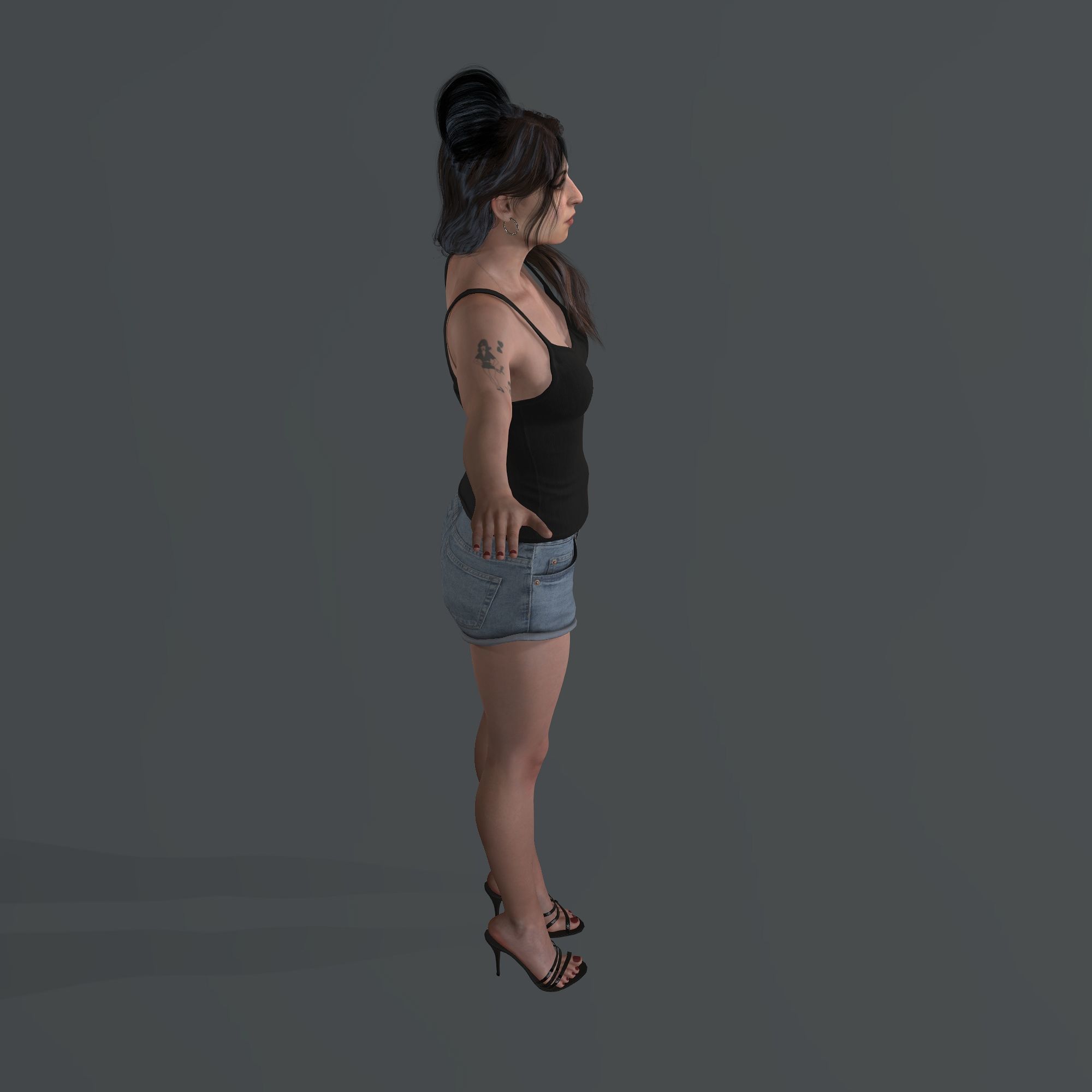 Amy Winehouse 3d model low-poly Low Low-poly 3D model_12