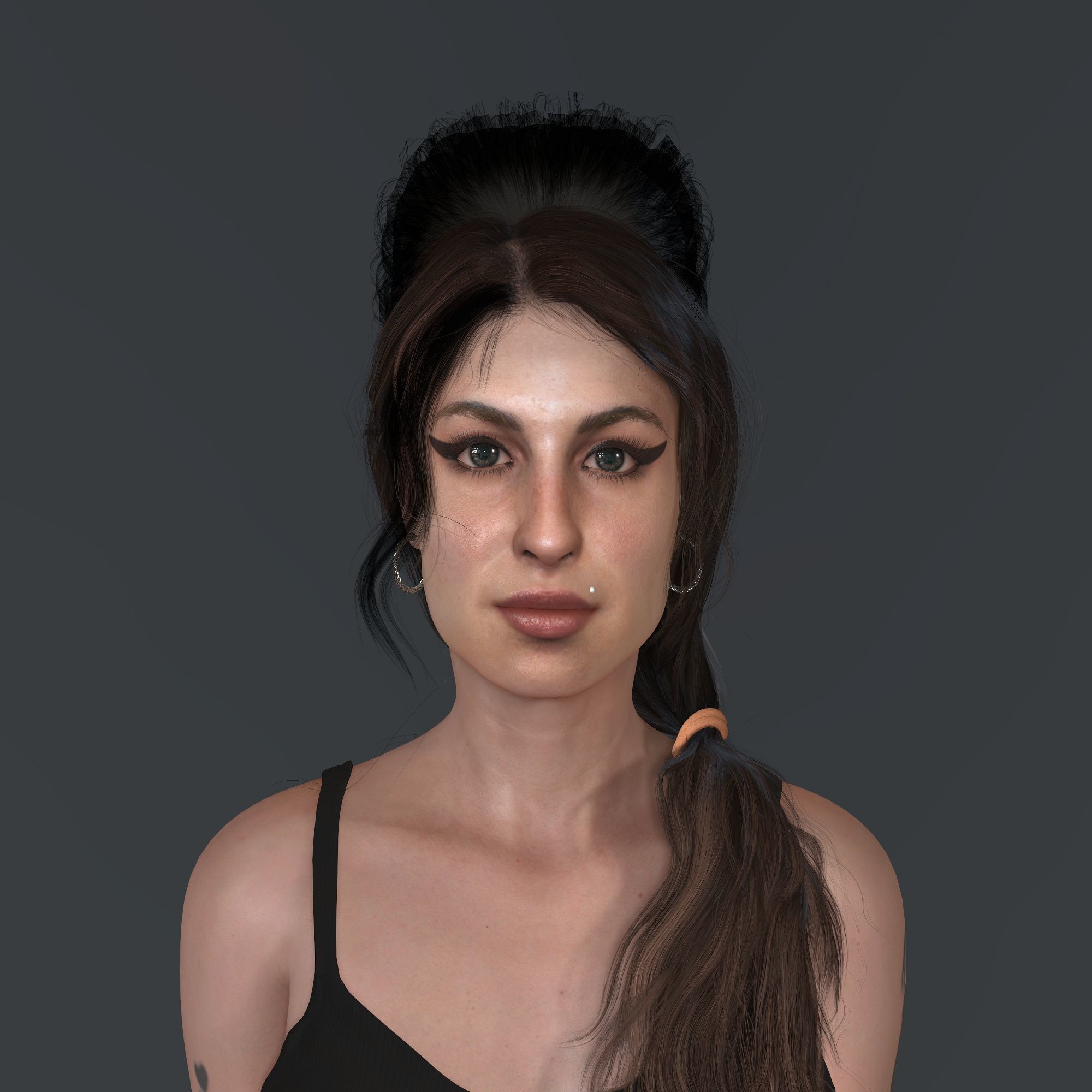 Amy Winehouse 3d model low-poly Low Low-poly 3D model_1