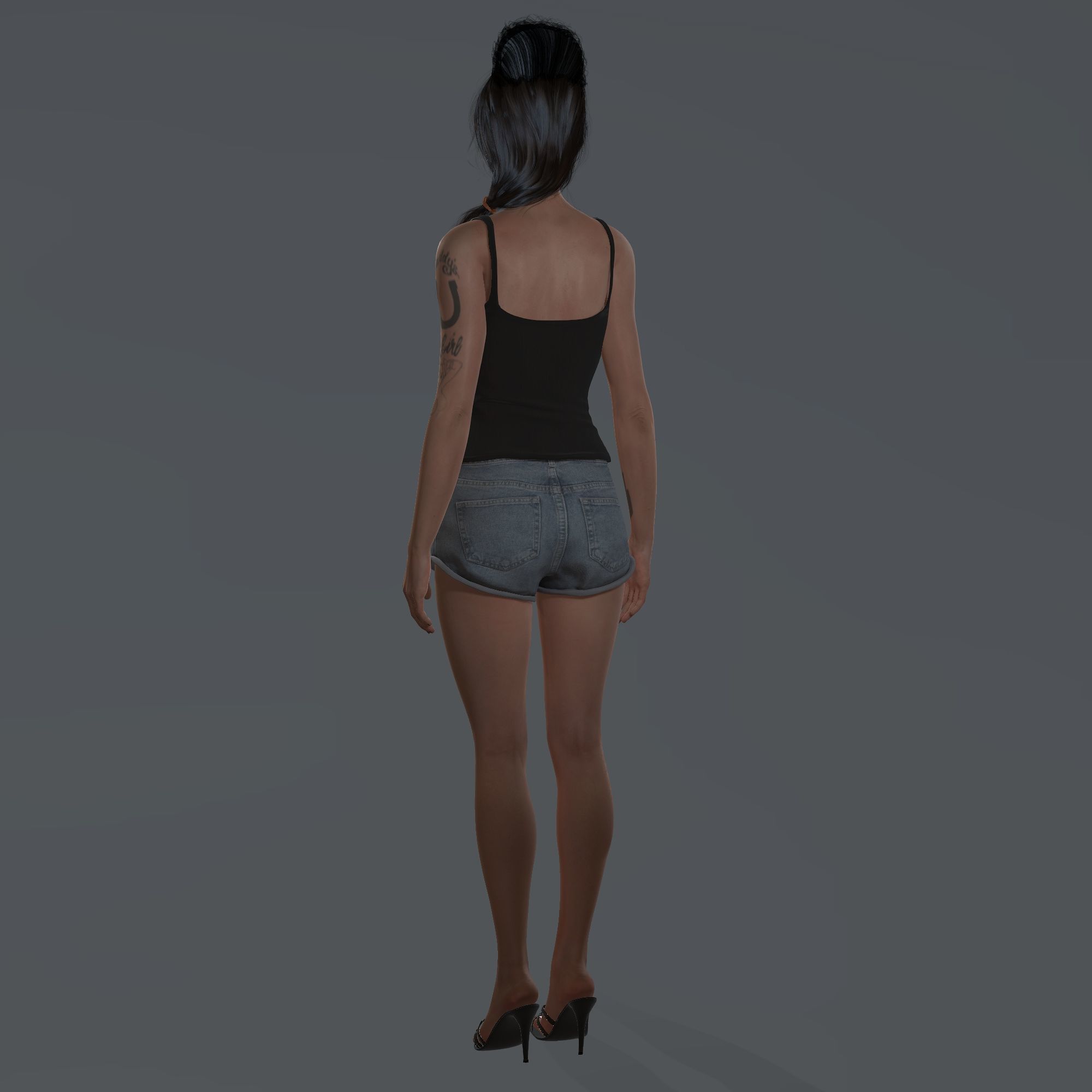 Amy Winehouse 3d model low-poly Low Low-poly 3D model_9