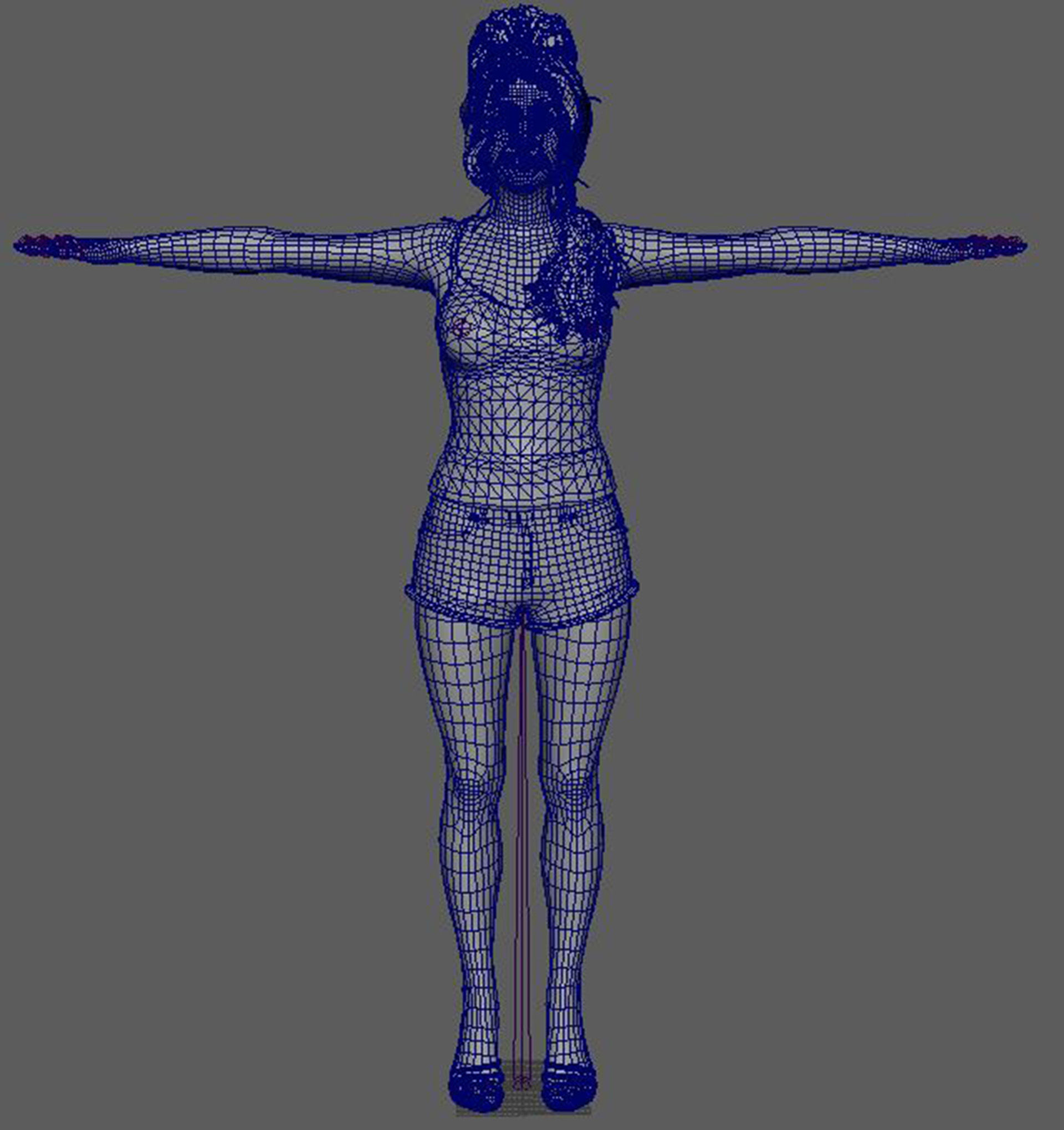 Amy Winehouse 3d model low-poly Low Low-poly 3D model_21