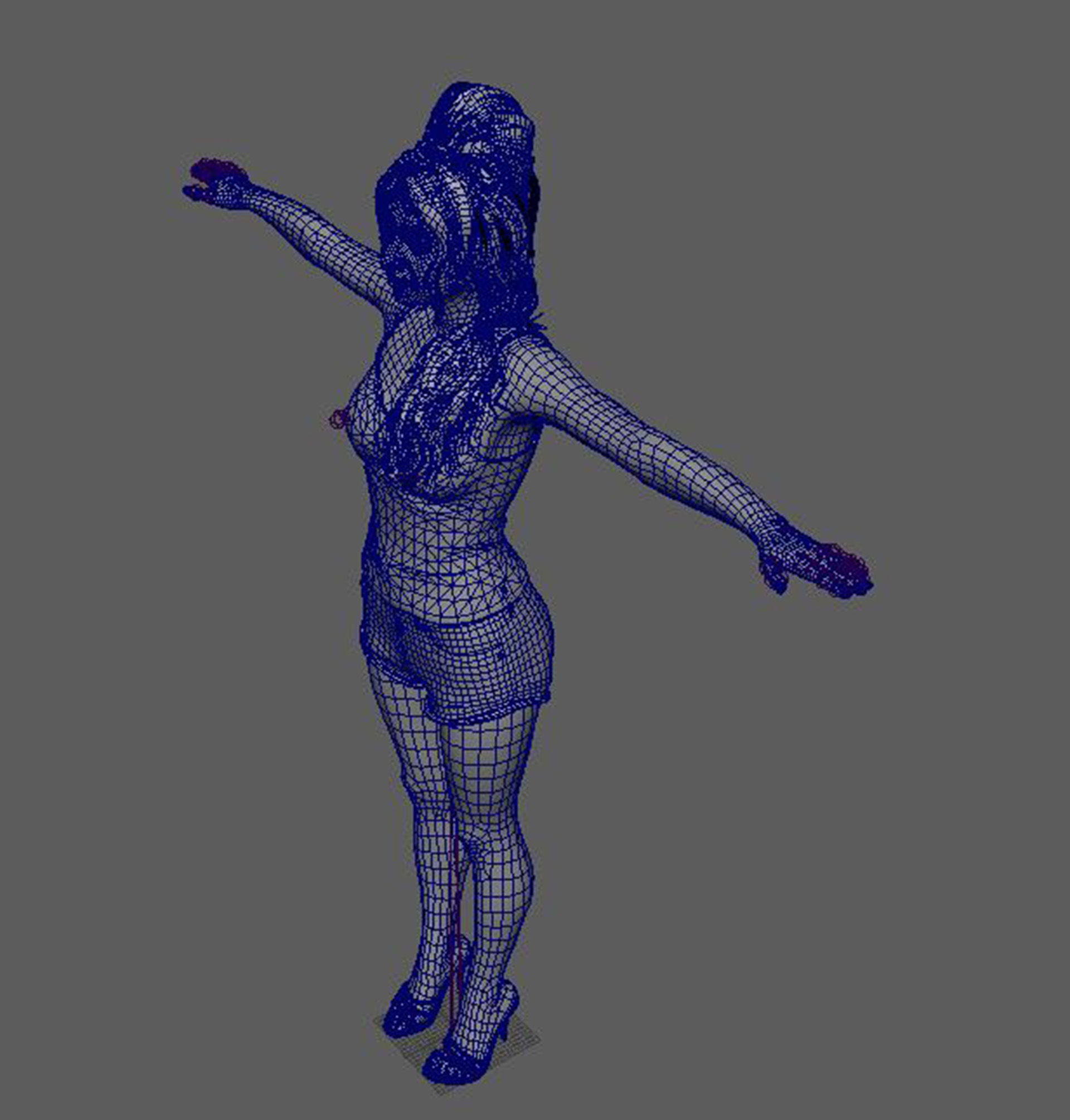 Amy Winehouse 3d model low-poly Low Low-poly 3D model_20