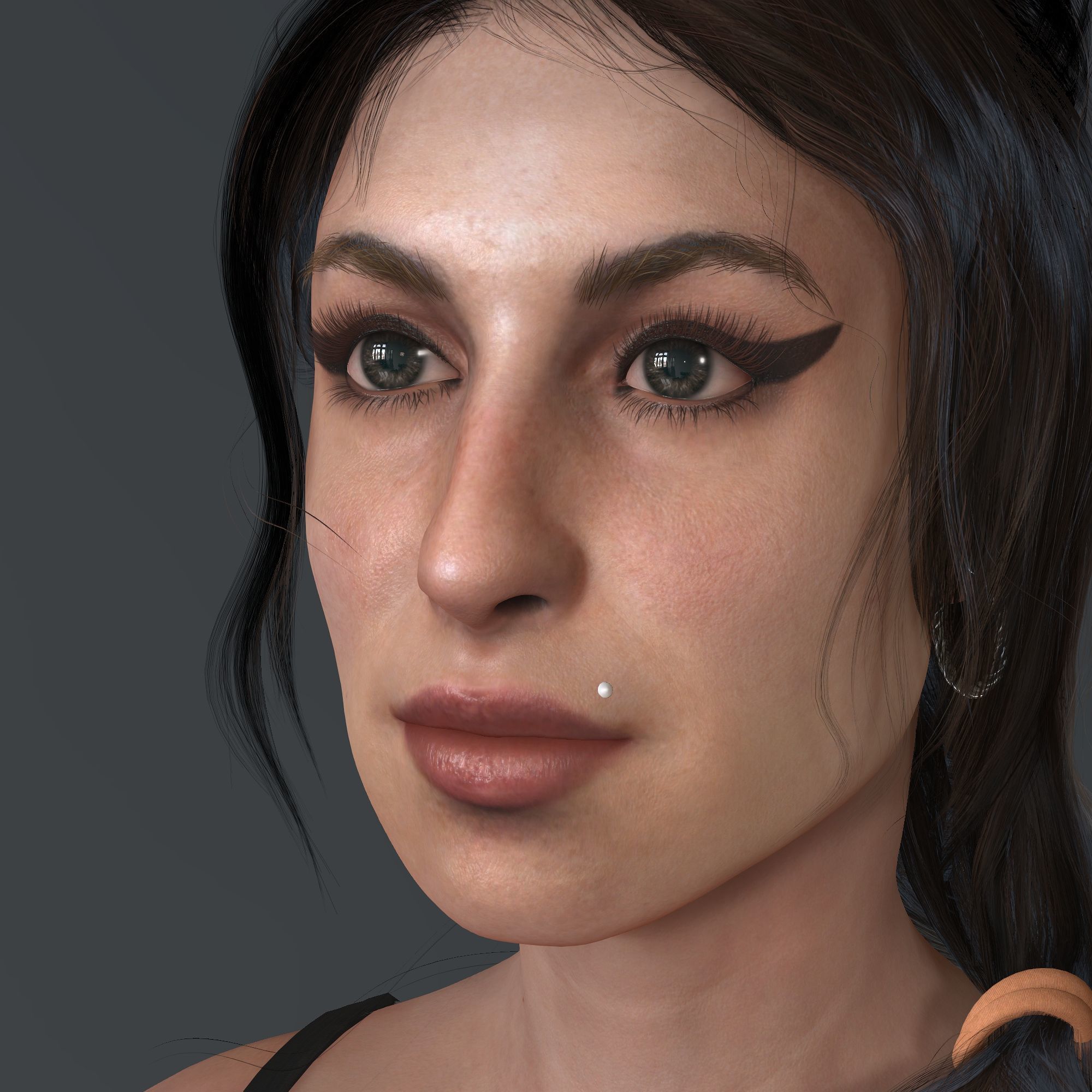 Amy Winehouse 3d model low-poly Low Low-poly 3D model_2