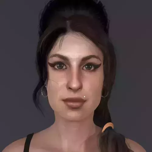 Amy Winehouse 3d model low-poly Low Low-poly 3D model